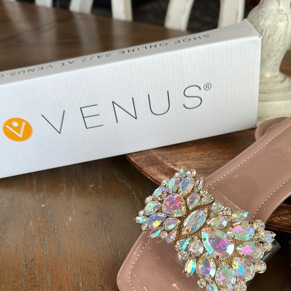Venus Women's Embellished Slide Sandals - Pink - Picture 4 of 6